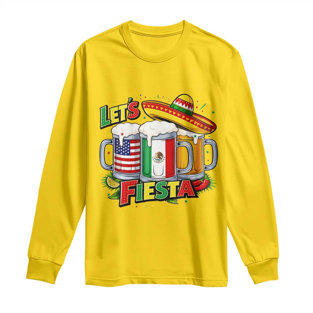 Funny Beer Drinking Cinco De Mayo Party Gift Long Sleeve Shirt Lets Fiesta TS12 Daisy Print Your Wear