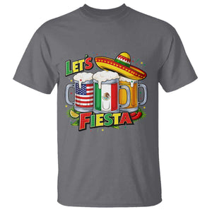 Funny Beer Drinking Cinco De Mayo Party Gift T Shirt Lets Fiesta TS12 Charcoal Print Your Wear