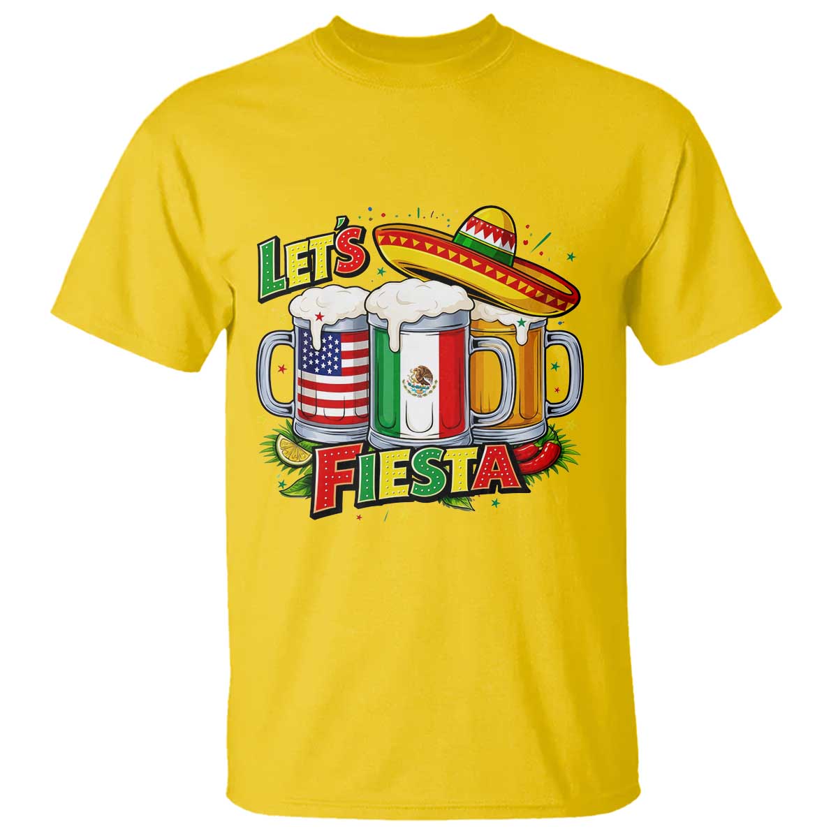 Funny Beer Drinking Cinco De Mayo Party Gift T Shirt Lets Fiesta TS12 Daisy Print Your Wear