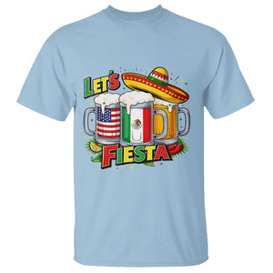 Funny Beer Drinking Cinco De Mayo Party Gift T Shirt Lets Fiesta TS12 Light Blue Print Your Wear