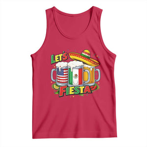 Funny Beer Drinking Cinco De Mayo Party Gift Tank Top Lets Fiesta TS12 Red Print Your Wear