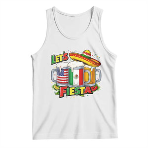 Funny Beer Drinking Cinco De Mayo Party Gift Tank Top Lets Fiesta TS12 White Print Your Wear