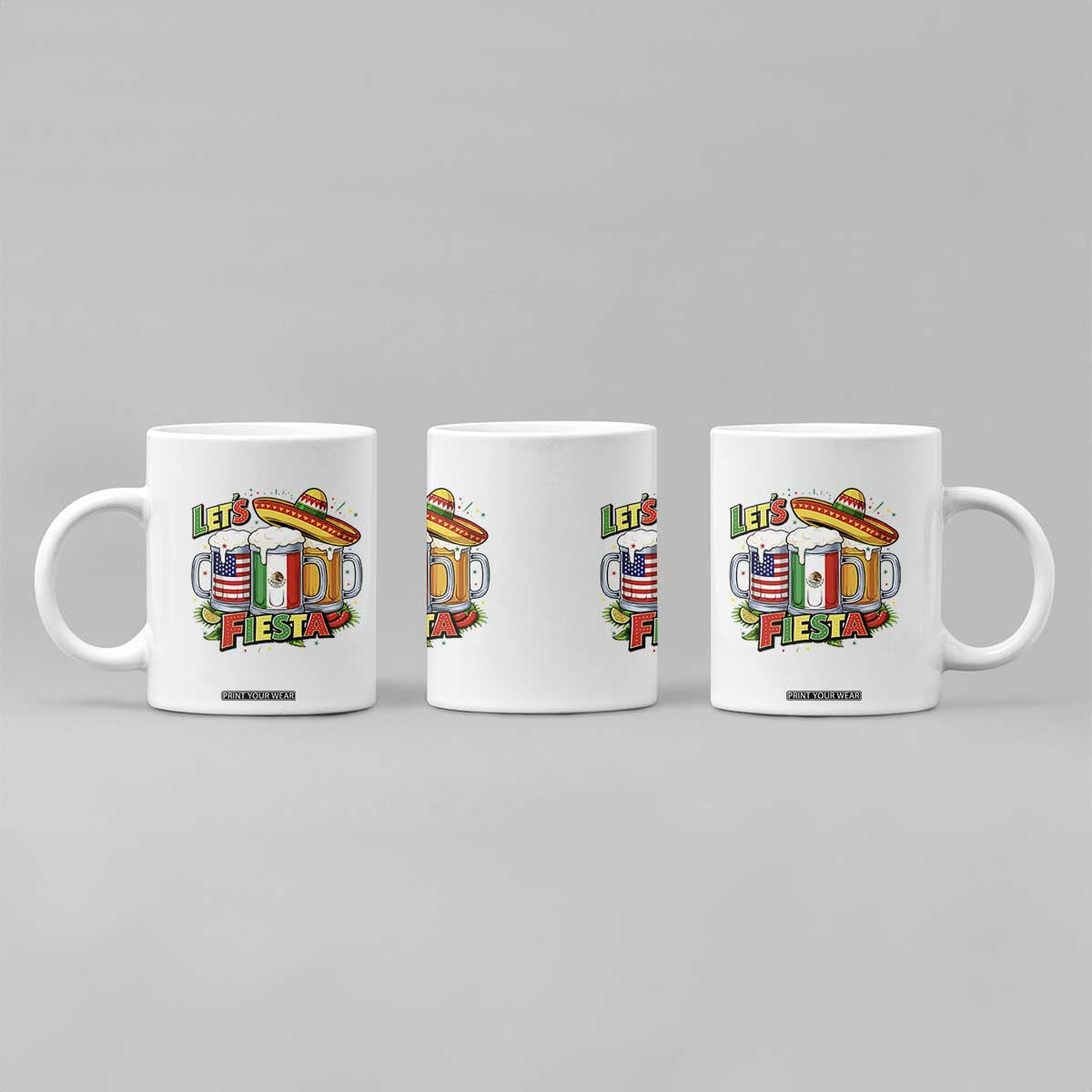 Funny Beer Drinking Cinco De Mayo Party Gift Coffee Mug Lets Fiesta TS12 Print Your Wear