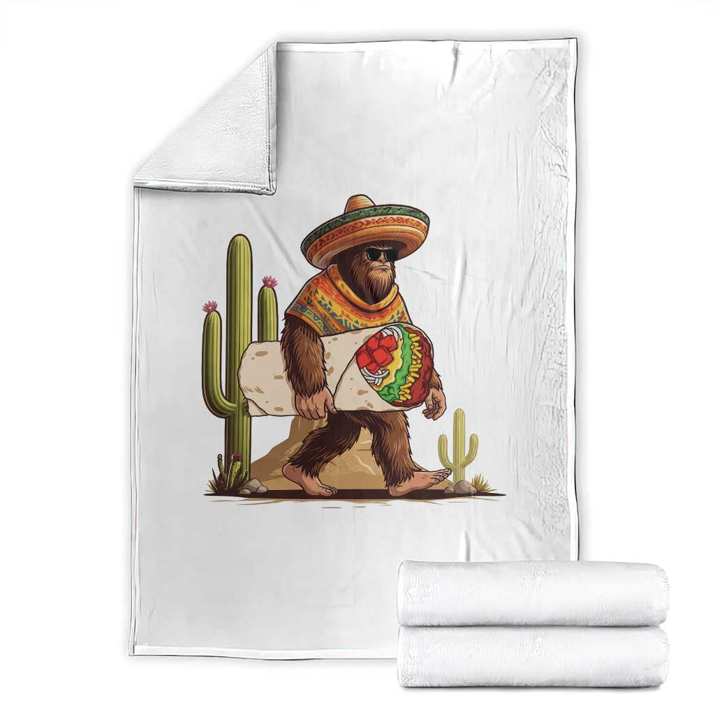Funny Cinco De Mayo Bigfoot Burrito Lover Gift Throw Blanket TS12 Black Print Your Wear