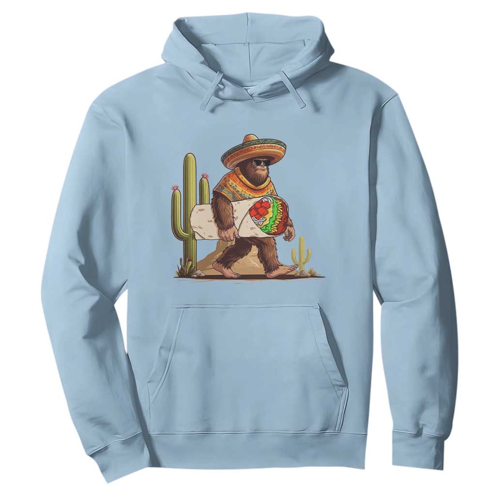 Funny Cinco De Mayo Bigfoot Burrito Lover Gift Hoodie TS12 Light Blue Print Your Wear