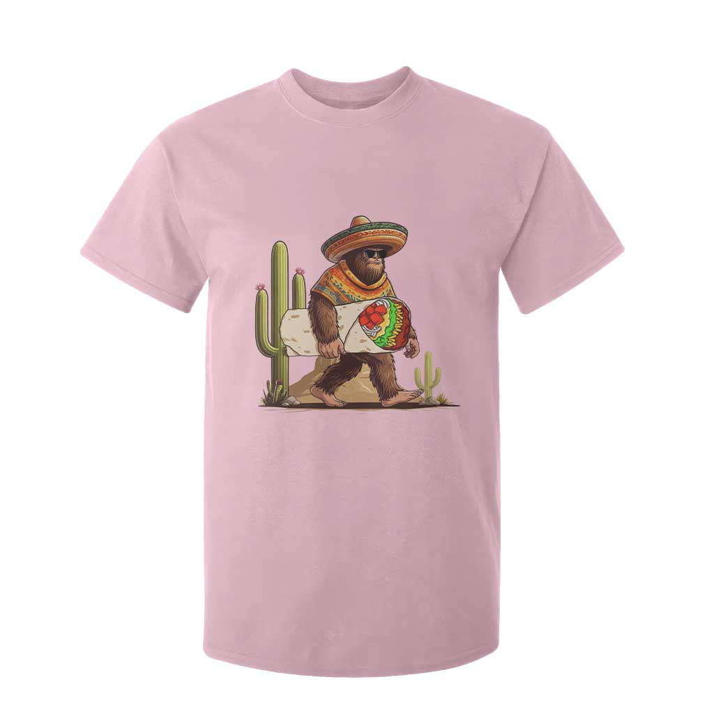 Funny Cinco De Mayo Bigfoot Burrito Lover Gift T Shirt For Kid TS12 Light Pink Print Your Wear