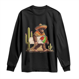 Funny Cinco De Mayo Bigfoot Burrito Lover Gift Long Sleeve Shirt TS12 Black Print Your Wear