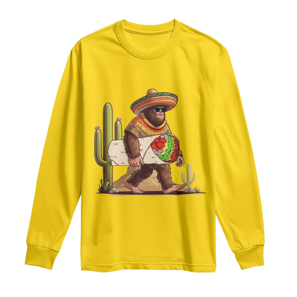 Funny Cinco De Mayo Bigfoot Burrito Lover Gift Long Sleeve Shirt TS12 Daisy Print Your Wear