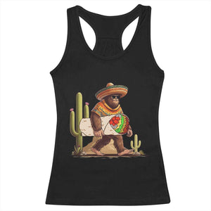 Funny Cinco De Mayo Bigfoot Burrito Lover Gift Racerback Tank Top TS12 Black Print Your Wear
