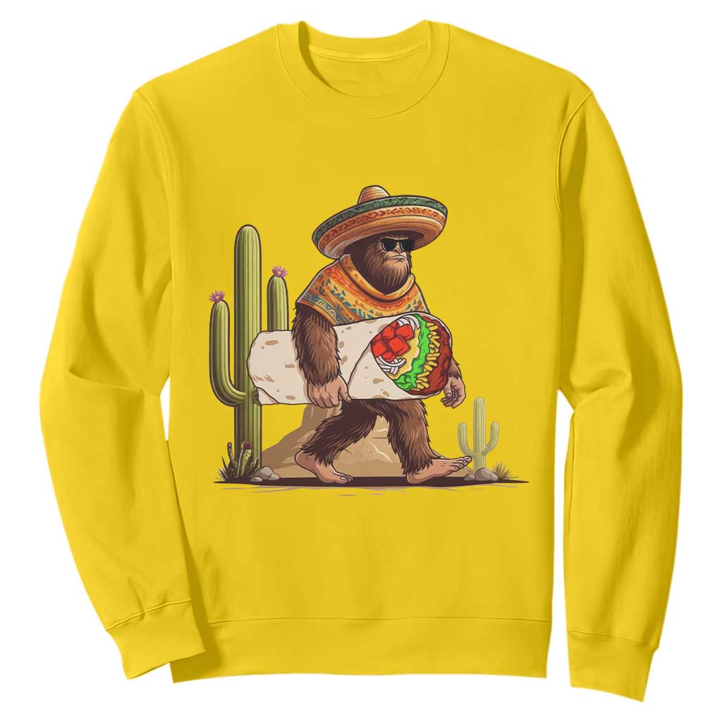 Funny Cinco De Mayo Bigfoot Burrito Lover Gift Sweatshirt TS12 Daisy Print Your Wear