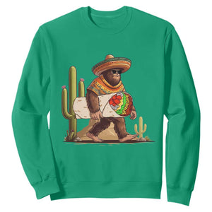 Funny Cinco De Mayo Bigfoot Burrito Lover Gift Sweatshirt TS12 Irish Green Print Your Wear