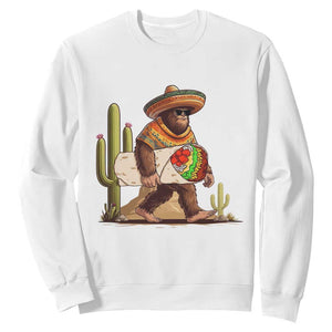 Funny Cinco De Mayo Bigfoot Burrito Lover Gift Sweatshirt TS12 White Print Your Wear