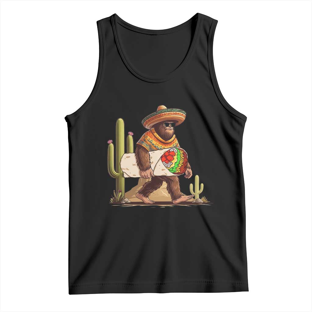 Funny Cinco De Mayo Bigfoot Burrito Lover Gift Tank Top TS12 Black Print Your Wear