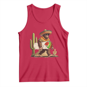 Funny Cinco De Mayo Bigfoot Burrito Lover Gift Tank Top TS12 Red Print Your Wear