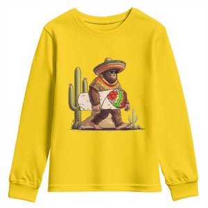 Funny Cinco De Mayo Bigfoot Burrito Lover Gift Youth Sweatshirt TS12 Daisy Print Your Wear