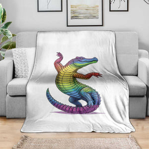 Funny Rainbow Gator LGBTQ Pride Support Throw Blanket TS12 Print Your Wear