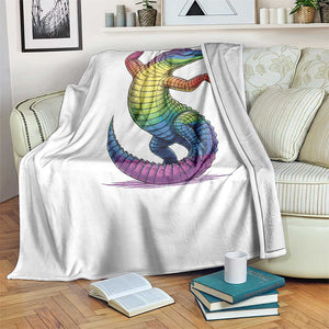 Funny Rainbow Gator LGBTQ Pride Support Throw Blanket TS12 Print Your Wear
