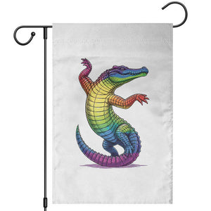 Funny Rainbow Gator LGBTQ Pride Support Garden Flag TS12 White Print Your Wear
