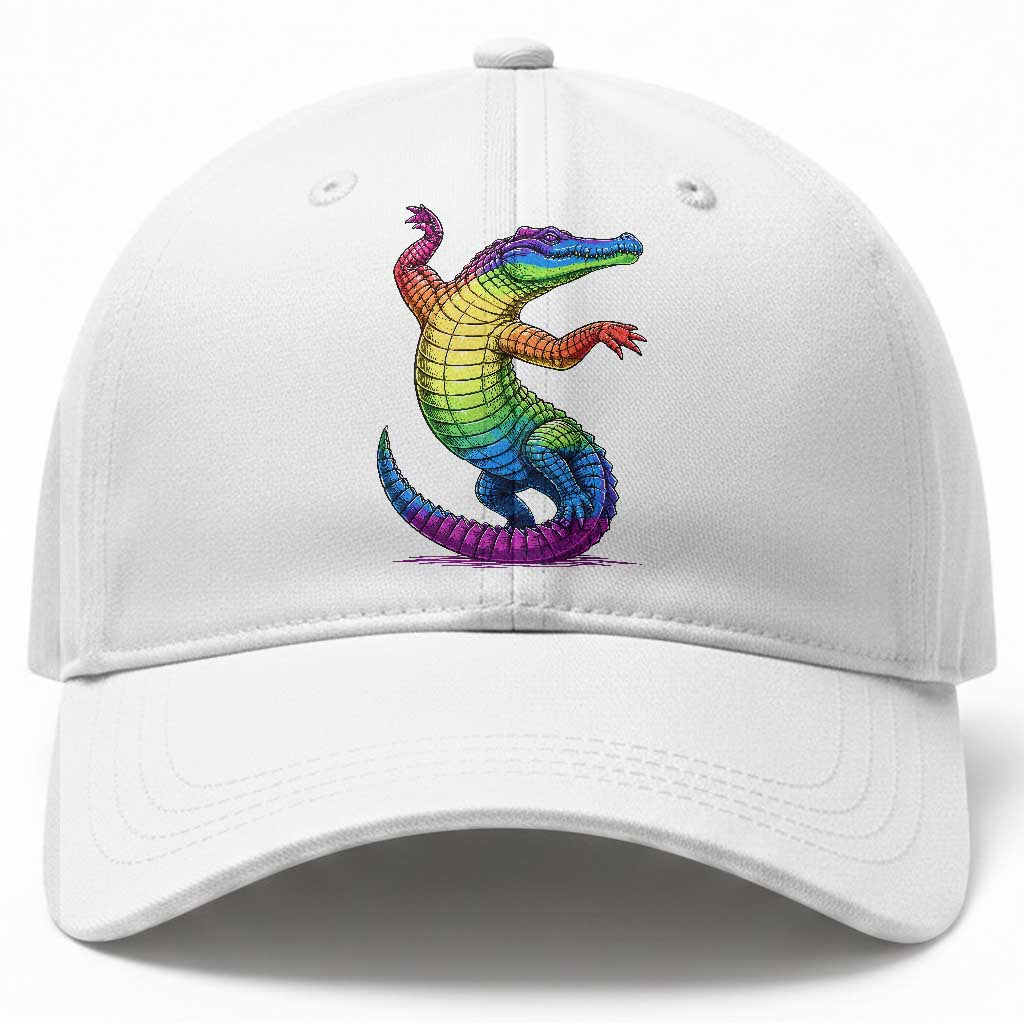Funny Rainbow Gator LGBTQ Pride Support Baseball Cap TS12 Print Your Wear