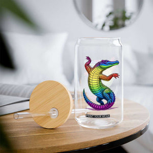 Funny Rainbow Gator LGBTQ Pride Support Glass Can TS12 Print Your Wear