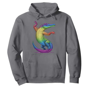 Funny Rainbow Gator LGBTQ Pride Support Hoodie TS12 Charcoal Print Your Wear