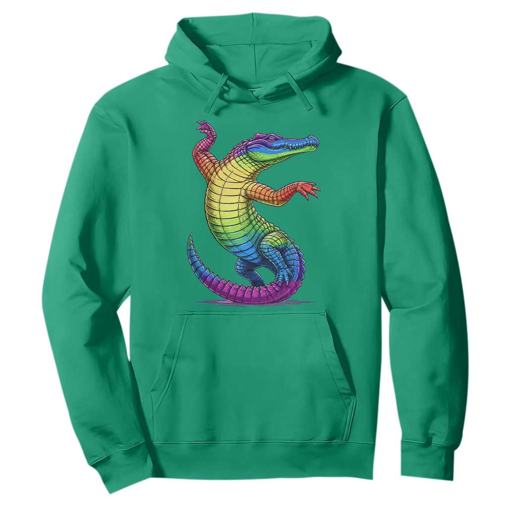 Funny Rainbow Gator LGBTQ Pride Support Hoodie TS12 Irish Green Print Your Wear