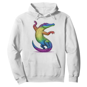 Funny Rainbow Gator LGBTQ Pride Support Hoodie TS12 White Print Your Wear