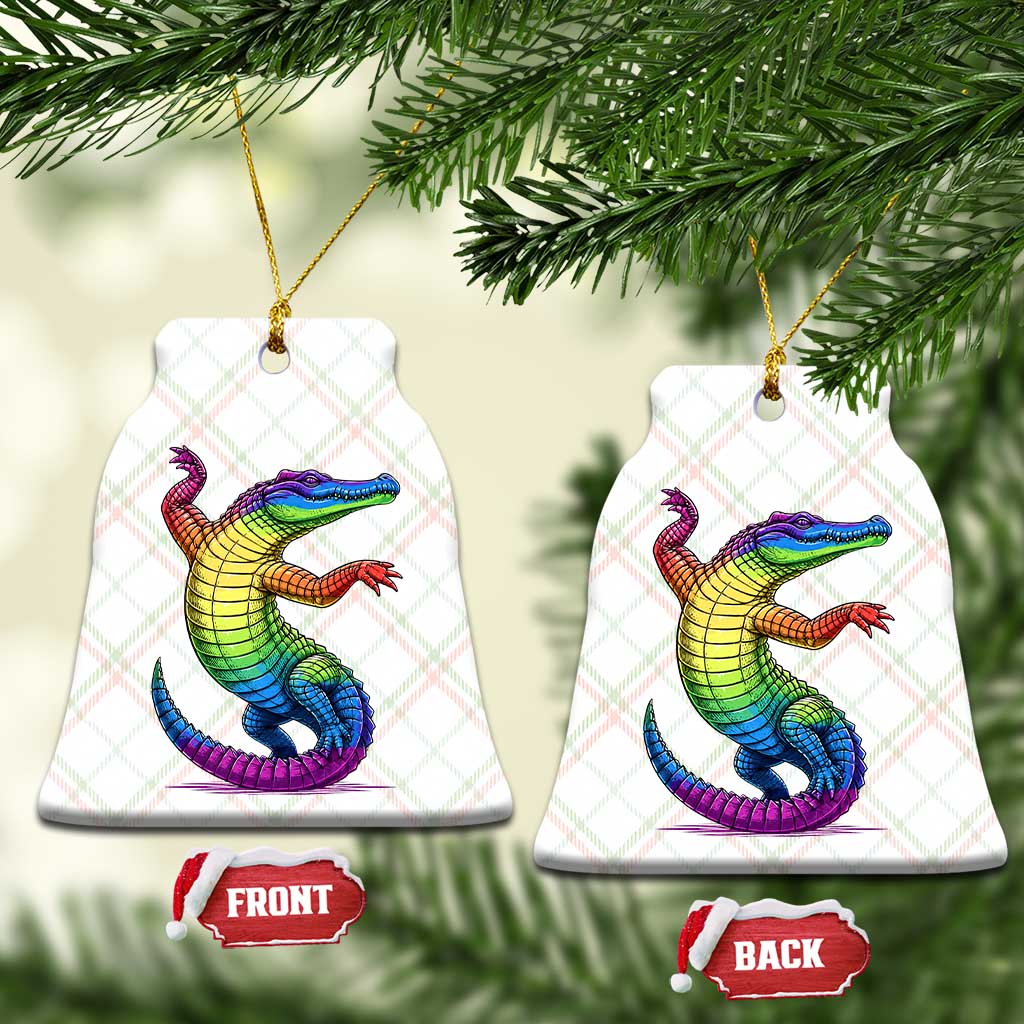 Funny Rainbow Gator LGBTQ Pride Support Ceramic Ornament TS12 Print Your Wear