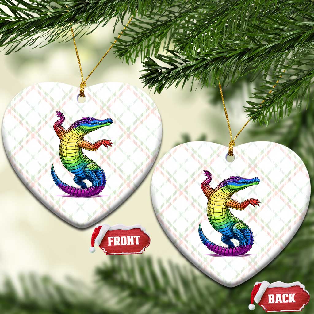 Funny Rainbow Gator LGBTQ Pride Support Ceramic Ornament TS12 Print Your Wear