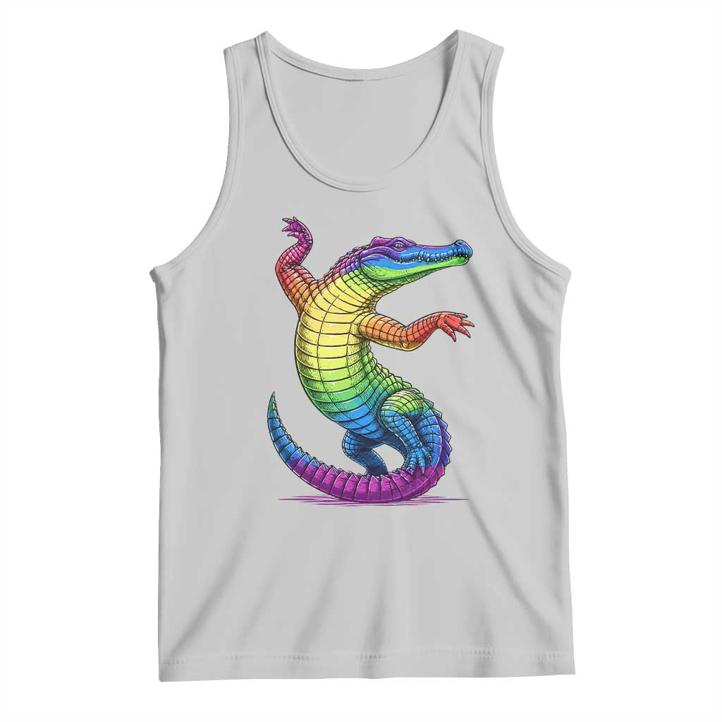 Funny Rainbow Gator LGBTQ Pride Support Tank Top TS12 Ash Print Your Wear