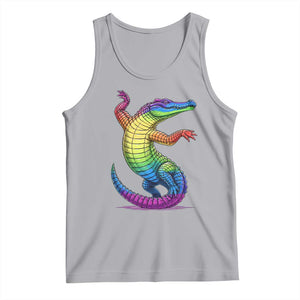 Funny Rainbow Gator LGBTQ Pride Support Tank Top TS12 Athletic Heather Print Your Wear