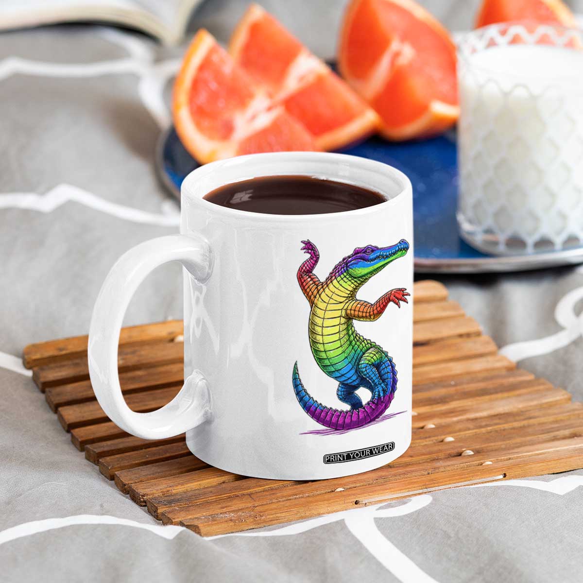 Funny Rainbow Gator LGBTQ Pride Support Coffee Mug TS12 Print Your Wear