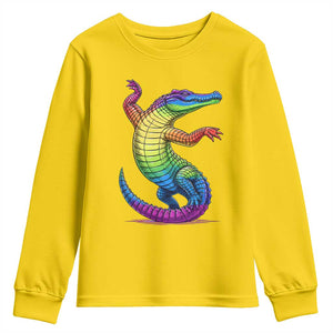 Funny Rainbow Gator LGBTQ Pride Support Youth Sweatshirt TS12 Daisy Print Your Wear