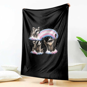 Howling Raccoon LGBTQ Pride Throw Blanket Rainbow Trash Panda Support TS12 Print Your Wear