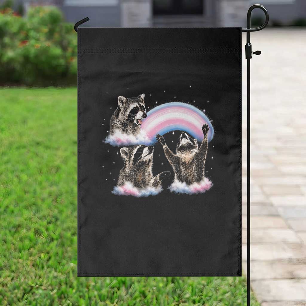 Howling Raccoon LGBTQ Pride Garden Flag Rainbow Trash Panda Support TS12 Print Your Wear