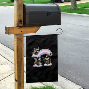 Howling Raccoon LGBTQ Pride Garden Flag Rainbow Trash Panda Support TS12 Print Your Wear