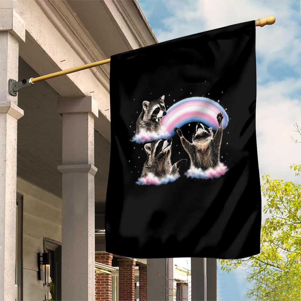 Howling Raccoon LGBTQ Pride Garden Flag Rainbow Trash Panda Support TS12 Print Your Wear