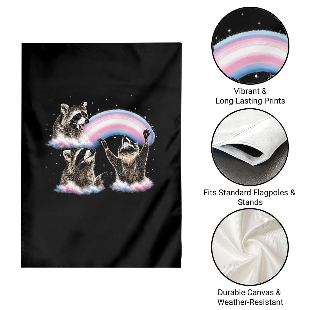 Howling Raccoon LGBTQ Pride Garden Flag Rainbow Trash Panda Support TS12 Print Your Wear