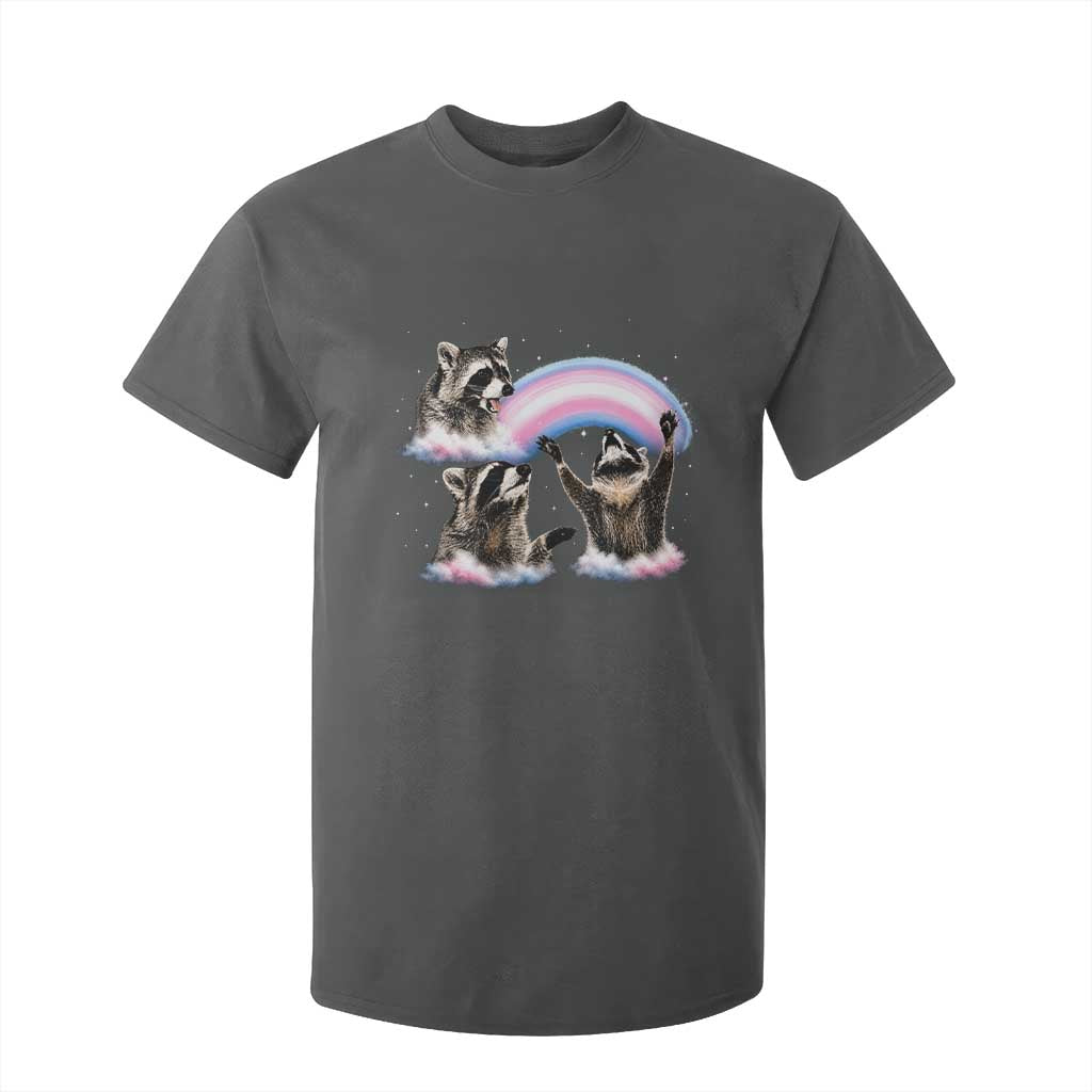 Howling Raccoon LGBTQ Pride T Shirt For Kid Rainbow Trash Panda Support TS12 Dark Heather Print Your Wear