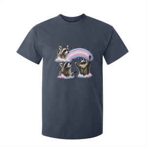 Howling Raccoon LGBTQ Pride T Shirt For Kid Rainbow Trash Panda Support TS12 Navy Print Your Wear