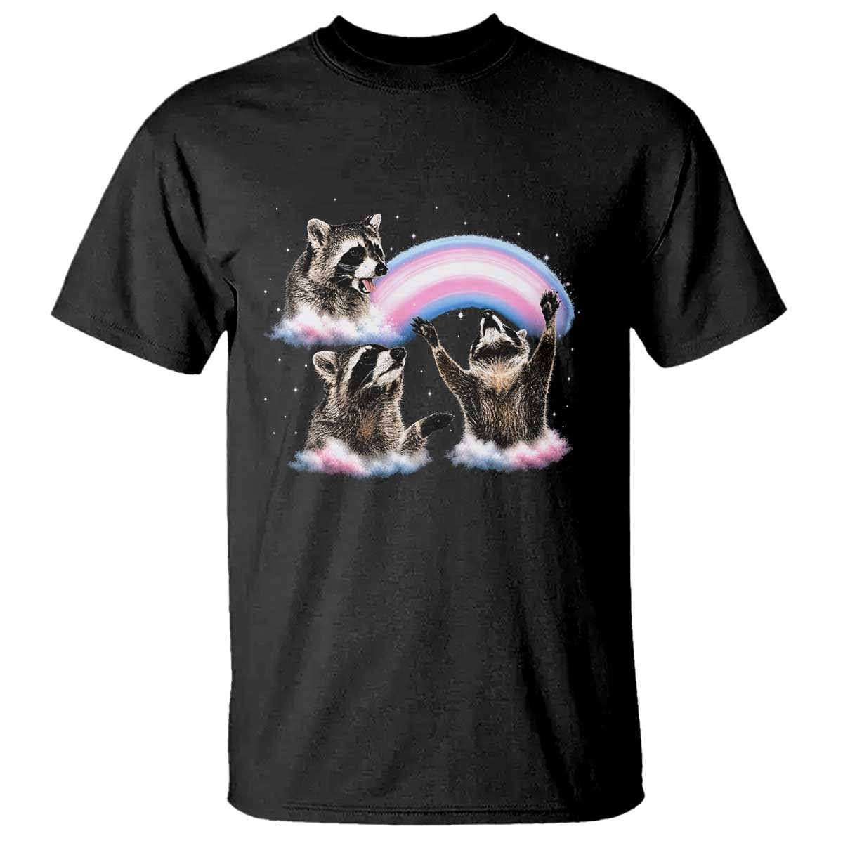 Howling Raccoon LGBTQ Pride T Shirt Rainbow Trash Panda Support TS12 Black Print Your Wear