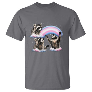 Howling Raccoon LGBTQ Pride T Shirt Rainbow Trash Panda Support TS12 Charcoal Print Your Wear