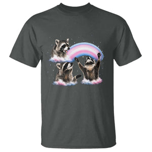 Howling Raccoon LGBTQ Pride T Shirt Rainbow Trash Panda Support TS12 Dark Heather Print Your Wear