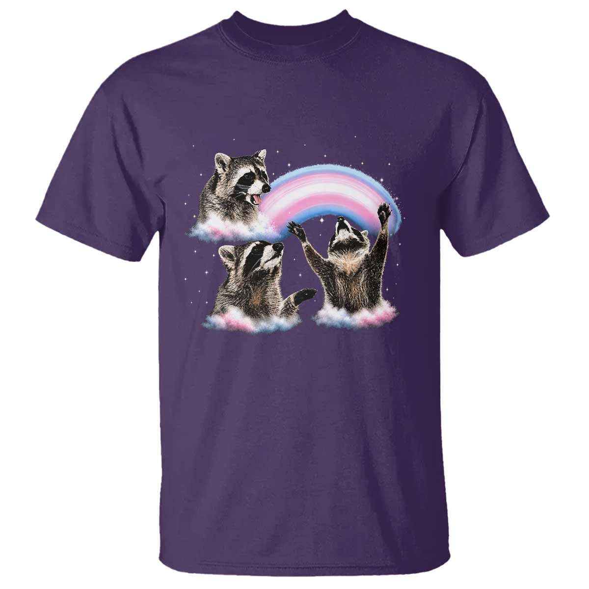 Howling Raccoon LGBTQ Pride T Shirt Rainbow Trash Panda Support TS12 Purple Print Your Wear