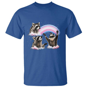 Howling Raccoon LGBTQ Pride T Shirt Rainbow Trash Panda Support TS12 Royal Blue Print Your Wear