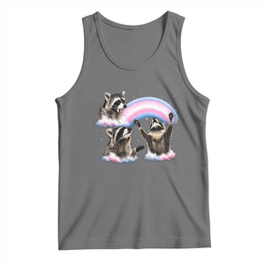 Howling Raccoon LGBTQ Pride Tank Top Rainbow Trash Panda Support TS12 Black Heather Print Your Wear