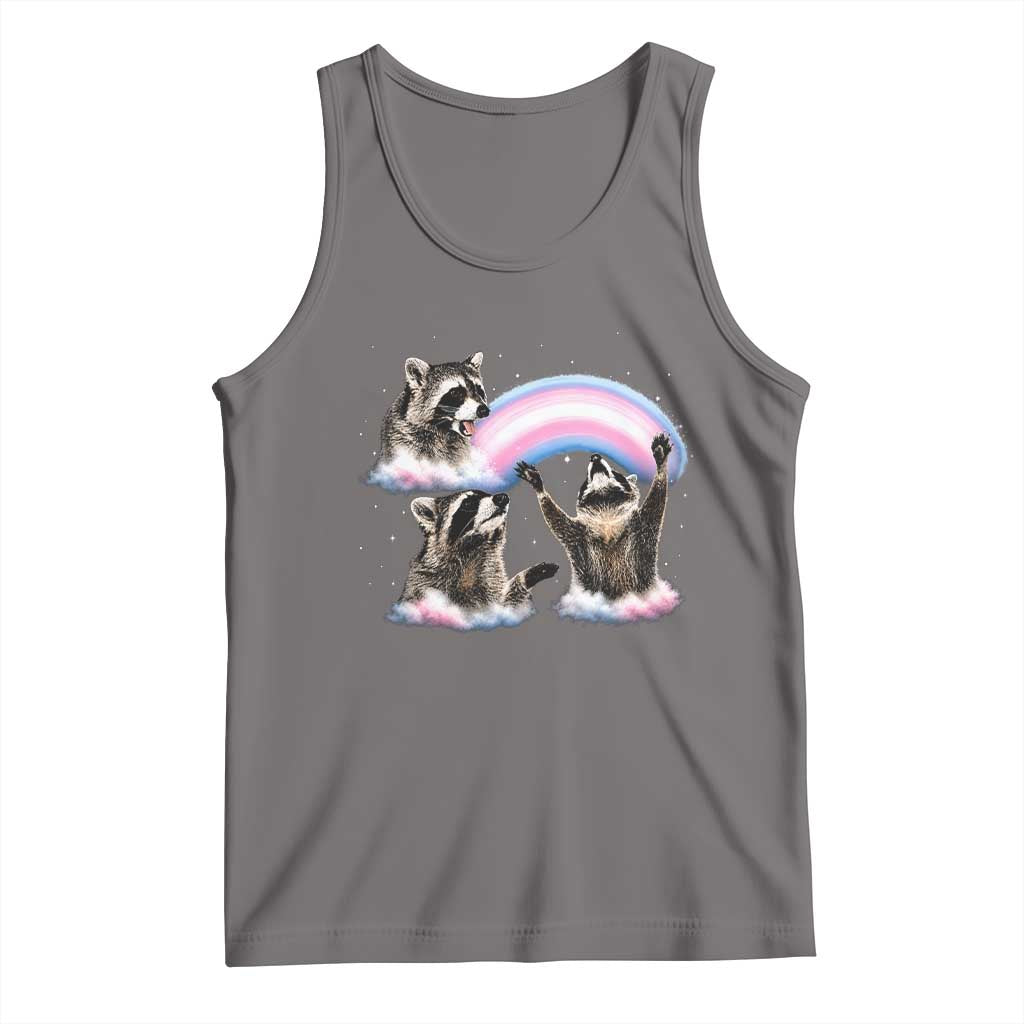 Howling Raccoon LGBTQ Pride Tank Top Rainbow Trash Panda Support TS12 Deep Heather Print Your Wear