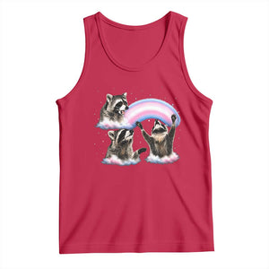 Howling Raccoon LGBTQ Pride Tank Top Rainbow Trash Panda Support TS12 Red Print Your Wear
