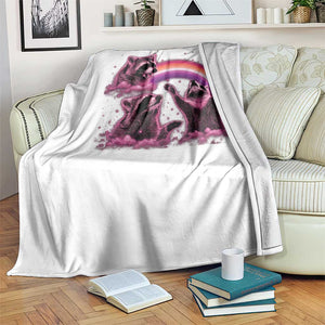 Funny Pink Raccoon Live Laugh Throw Blanket Lesbian Pride Month TS12 Print Your Wear