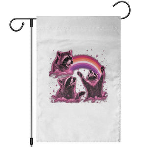 Funny Pink Raccoon Live Laugh Garden Flag Lesbian Pride Month TS12 White Print Your Wear